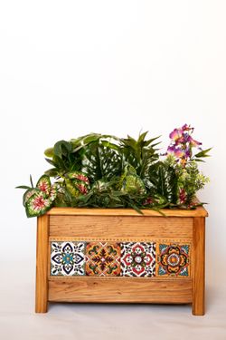 Premium Cedar Talavera Planter