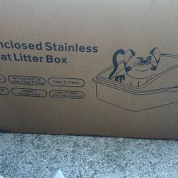Semi Enclosed Stainless Steel Cat Little Box 