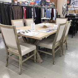 Grey Wood Counter Height Dining Set