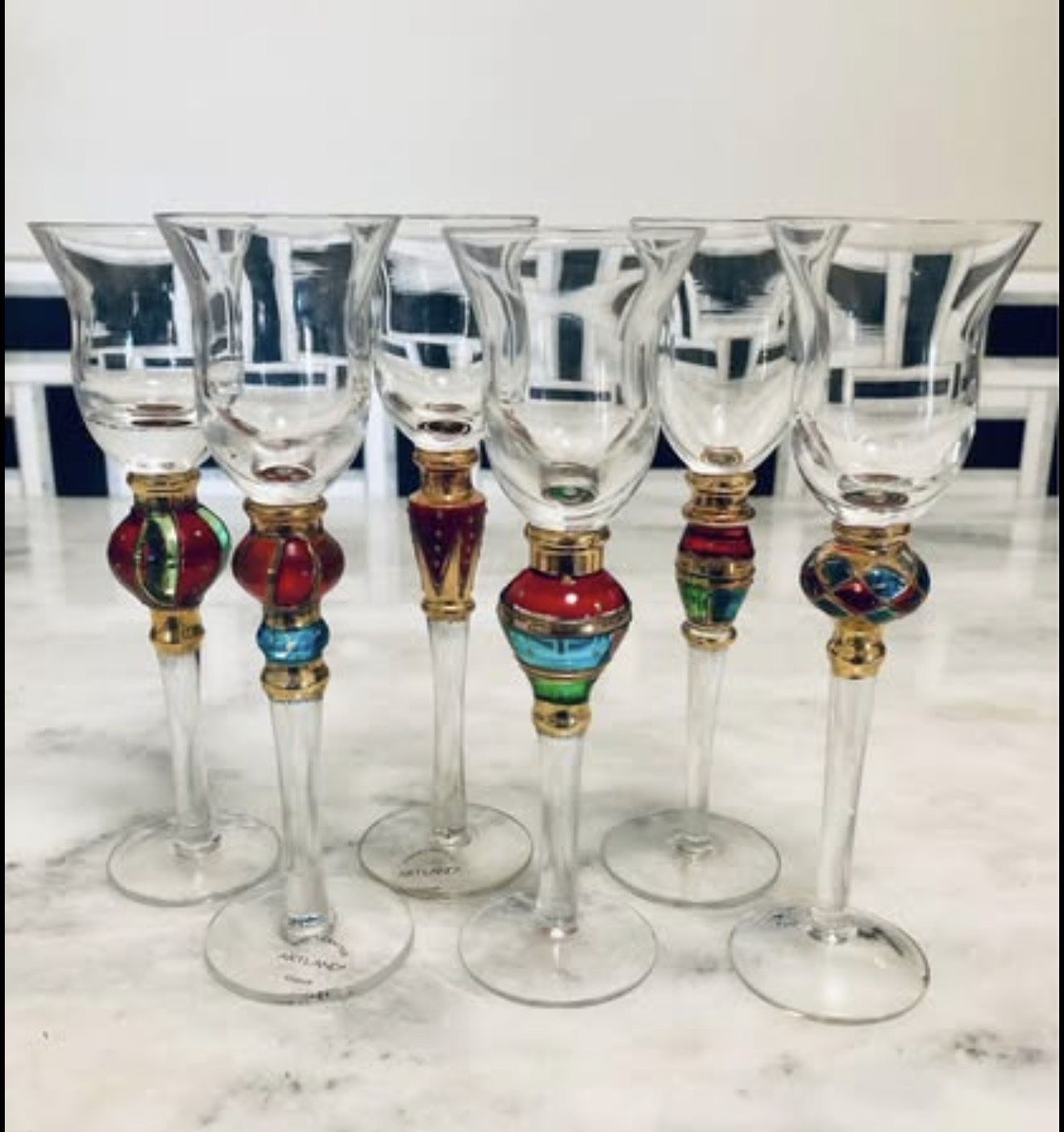 Set Of Artland Christmas Splendor Cordial Glasses