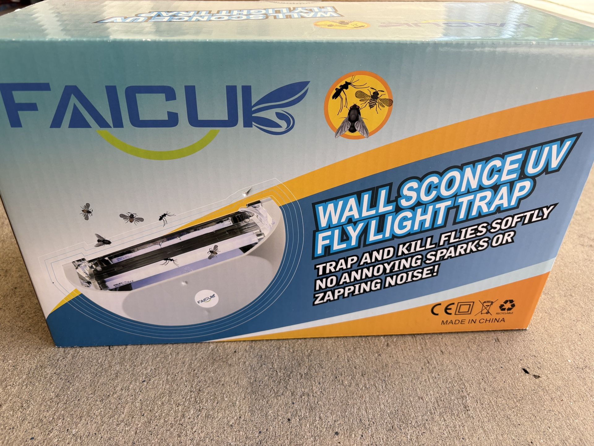 Faicuk WS108 Wall Sconce Fly Light Trap for Capturing Flies, Moths, Gnats, Mosquitos and Other Flying Insects - 13"x7.5"x5.5"