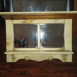 Mirror With Top And Bottom Shelf 