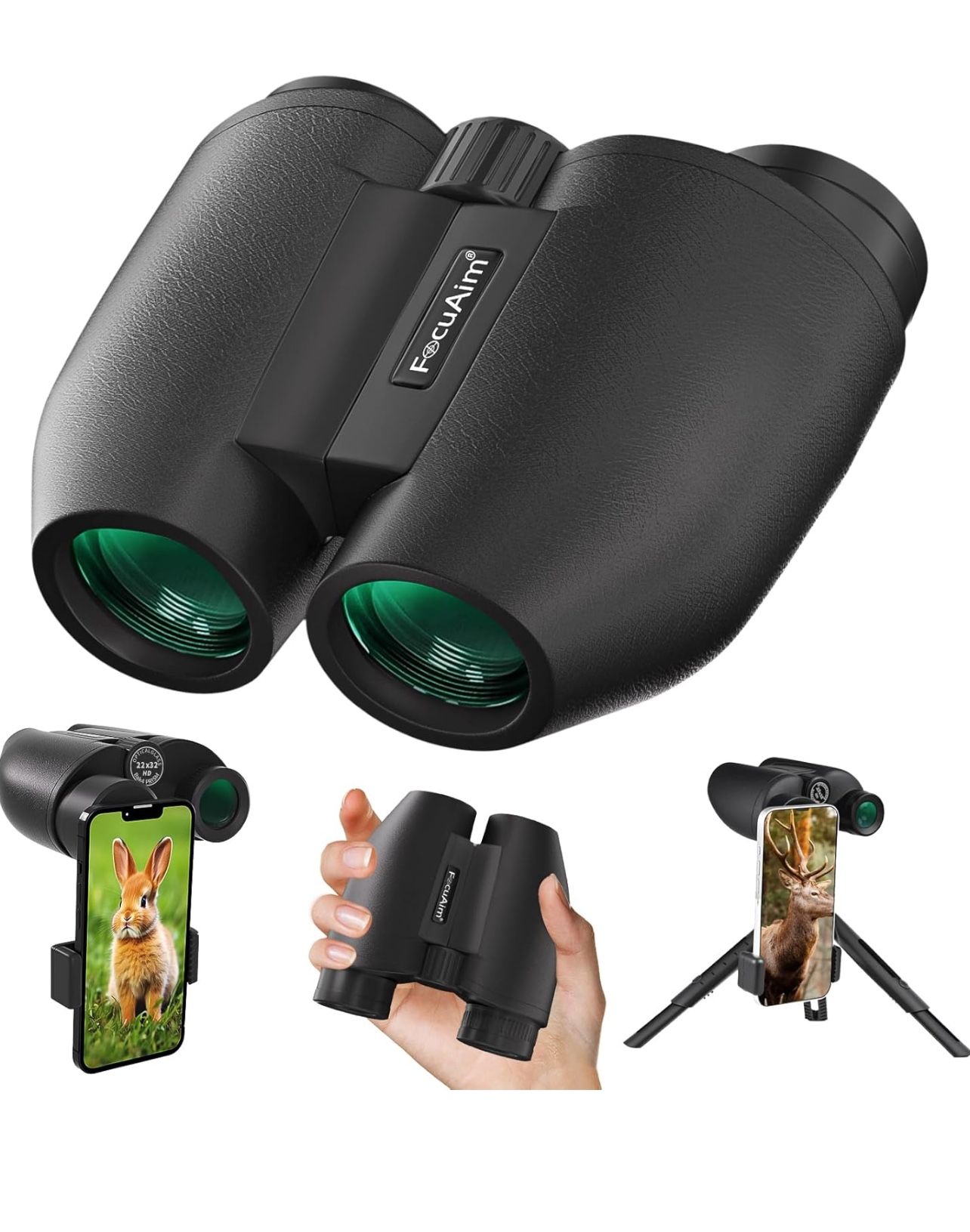 Brandnew 22x32 HD Binoculars for Adults High Powered with Phone Adapter, Tripod and Tripod Adapter, Large View Binoculars for Bird Watching, Waterproo