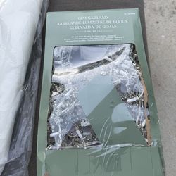 9’ decorative gem garland, warm white