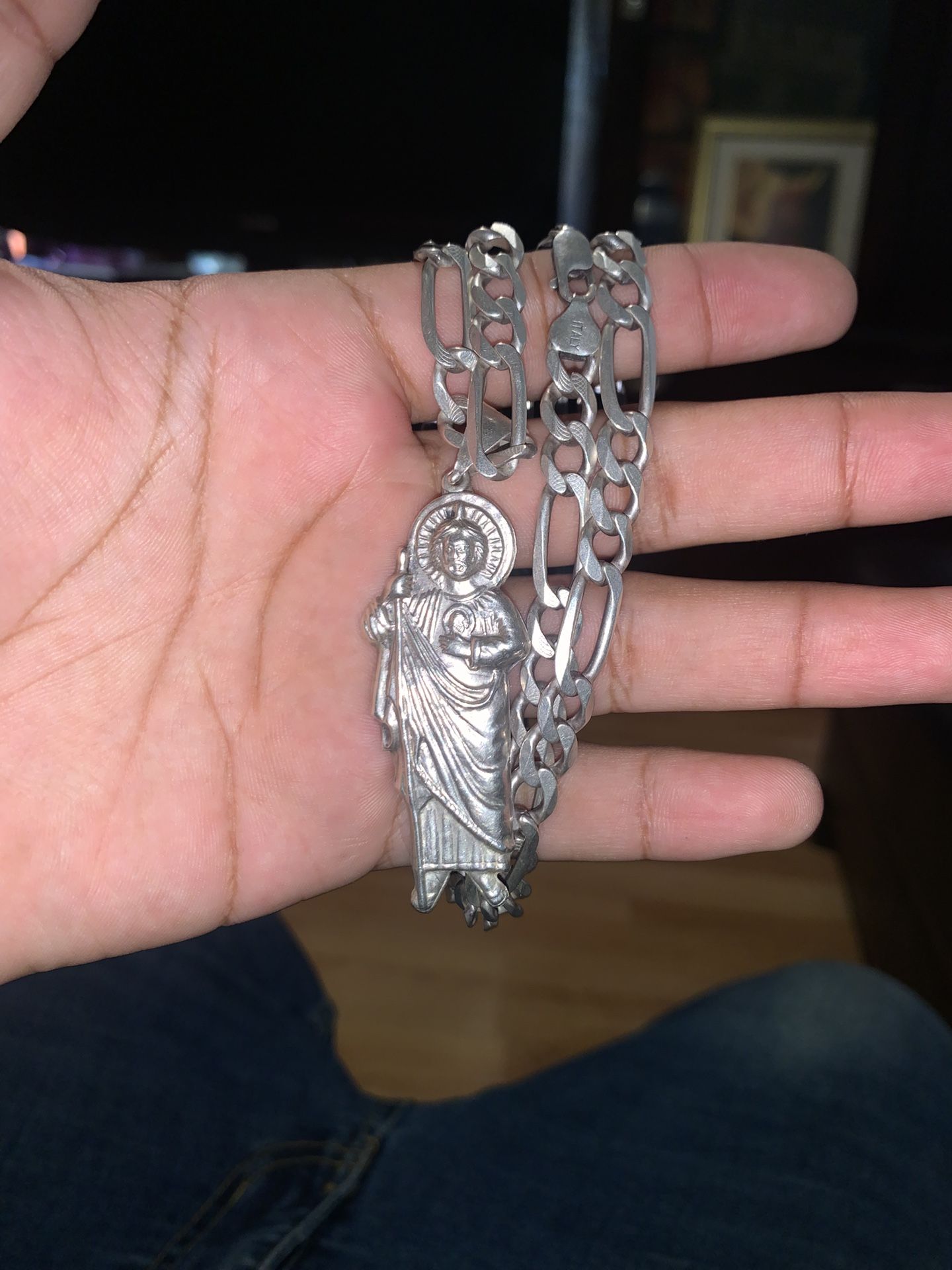 Silver San Judas Chain