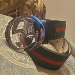 New GUCCI CLASSIC STRIPE BELT 30-42 WAIST 