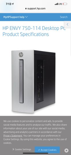HP envy 750 -114 desktop with Logitech s5520 keyboard and mouse