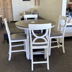 Counter Height dining set modern farmhouse with table and 4 chairs