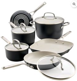 KitchenAid 10-Piece Hard-Anodized Ceramic Induction Cookware Set $129.99