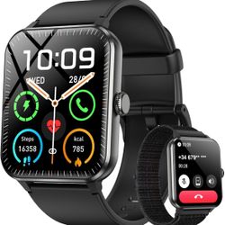 🌼Smart Watch (Answer/Make Calls), Fitness Watch for Men and Women with Heart Rate/SpO2/Sleep Monitor/2 Straps, 100+ Sports Modes, IP68 Waterproof Act