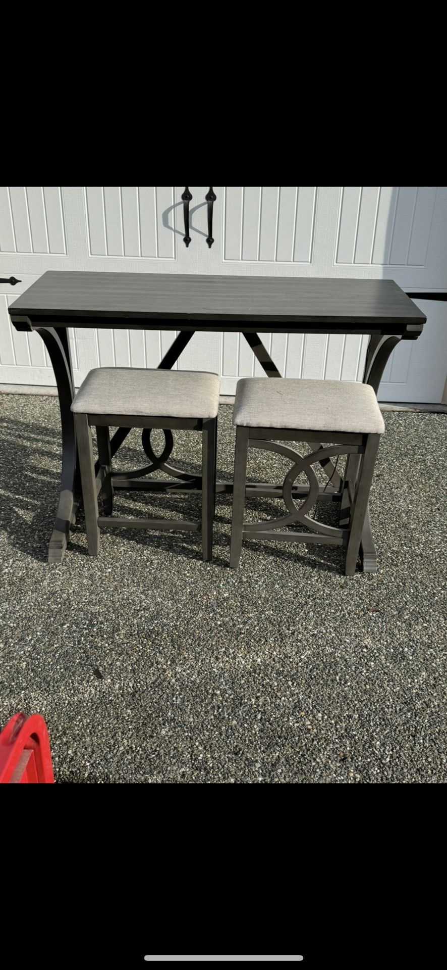 Modern Counter-Height Bistro Table w/ 2 Stools – 3-Piece Set