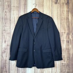 44L Nautica  Mens 100% WOOL Blazer Sport Coat Suit Jacket Navy Blue