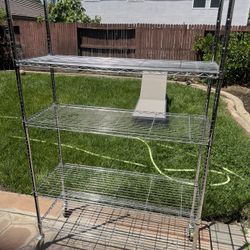 Large 5 Tier Stainless Steel Storage Rack With Wheels 