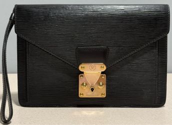 Louis Vuitton Vintage Pochette Sellier Dragonne Clutch Black Epi Leather