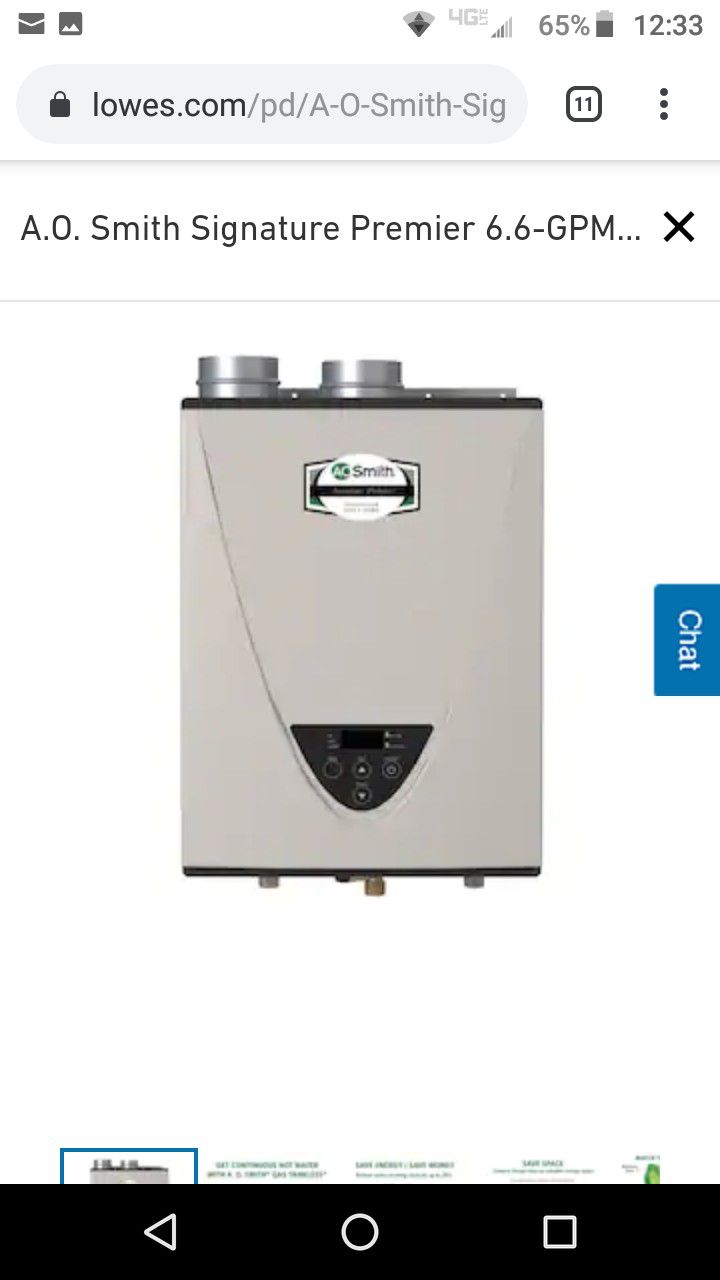 AO Smith tankless water heater