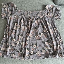 American Eagle Smocked Off-the-Shoulder Blouse