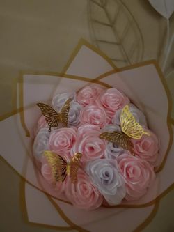 Elegant Ribbon Rose Bouquet