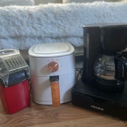 Air Fryer Coffee Maker Popcorn Maker Bundle