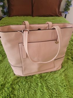 Light Pink Leather J. Crew Tote Bag