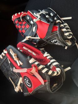 Kids gloves 8 1/2 inch right hand throw both for 15 dollars