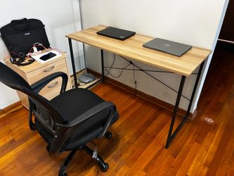 Work Table + Office Chair + Side drawer Table