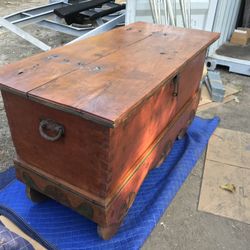 Vintage Teak Trunk Chest 
