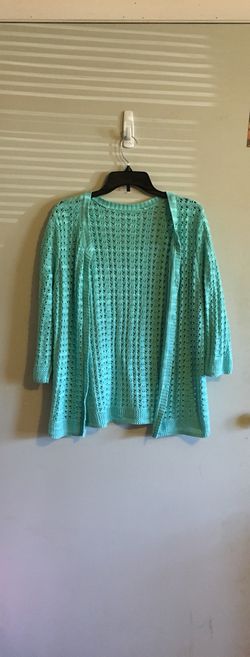 Turquoise Knitted Button Sweater