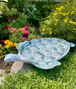 Melamine Sea Turtle Bird Bath Bowl