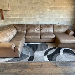 Wrap Around Sectional Couch Brown Tan “WE DELIVER”