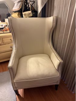 Z Gallerie Davis Leather Wingback Armchair