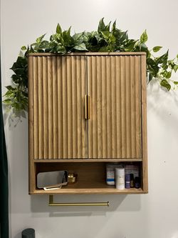 Wall cabinet with paper towel holder