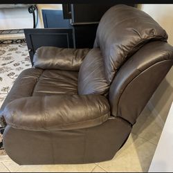 Recliner Rocking Chair, Stratford Company Brown Leather