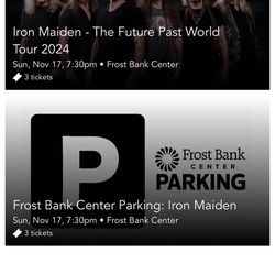 Iron Maiden Tickets With Parking Pass