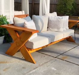 🌲 Handcrafted Modern 3-Piece Patio Set (Sofa & TWO Matching Lounge Chairs)