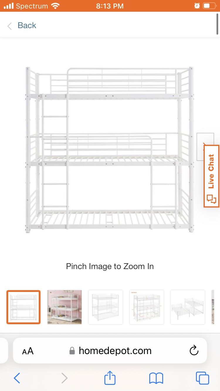 White Triple Bunk bed
