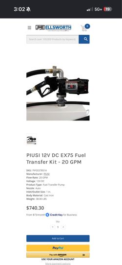 Fuel transfer pump kit