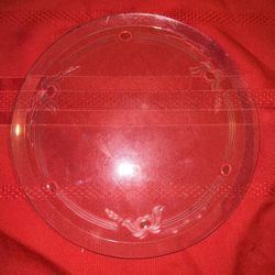 Beautiful Flat Etched Glass Serving Plate 