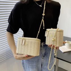 Handwoven Straw Satchel/Purse 