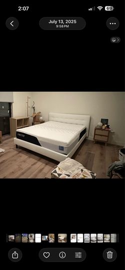 White Faux Leather Queen Bed Frame