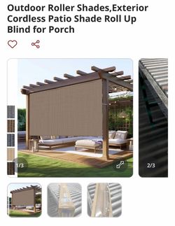 Outdoor Cordless Roller Shade for Patio or Porch