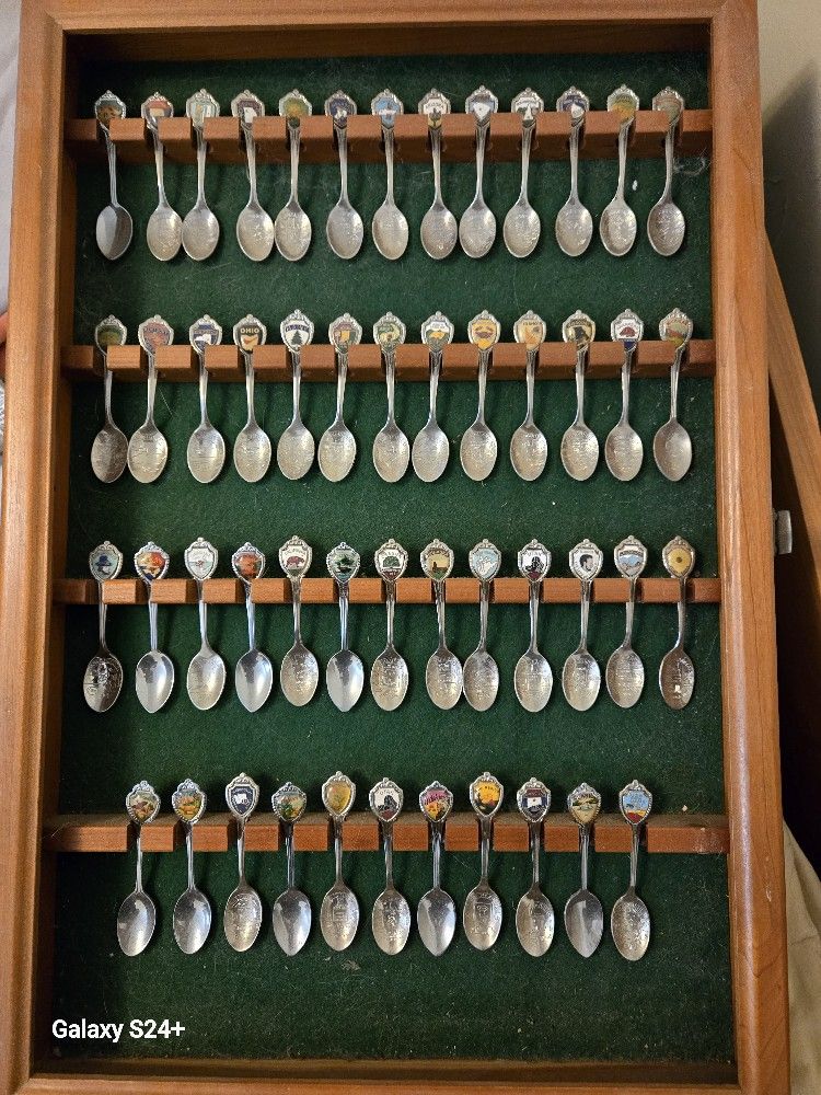 50 states stainless spoon set