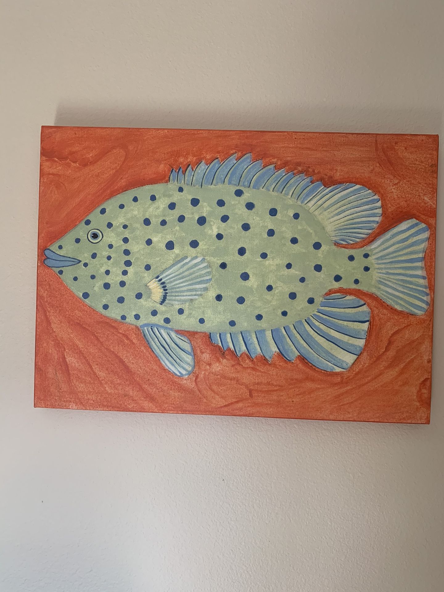 Pottery Barn fish canvas