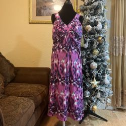 Eyeshadow Pink And Purple Midi Dress 