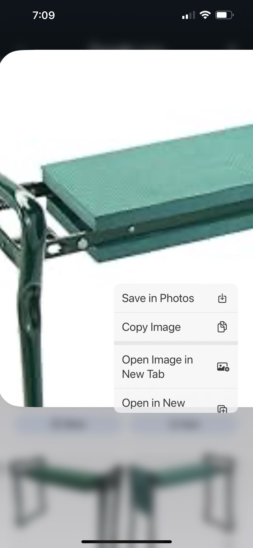 Hanford / garden bench used once $12, New foldable stool $12 or both $20