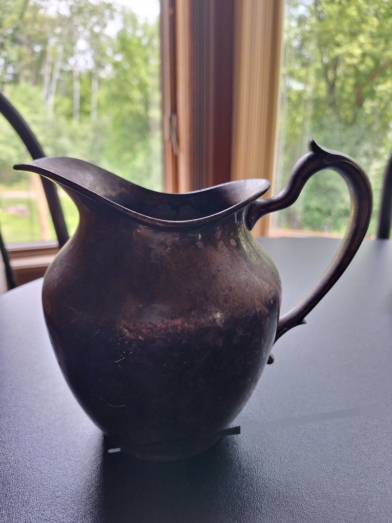 Antique Metal Pitcher by Simeon L. & Georhe H. Roger's #5501