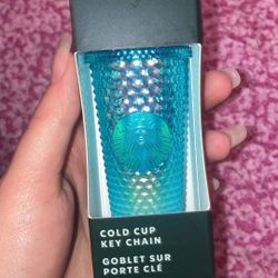 Starbucks Blue Studded Keychain