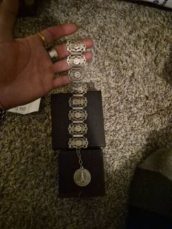 Patina antique vintage European handcrafted handmade silver bracelet one of a kind