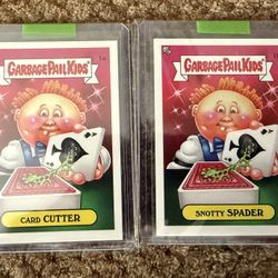 Garbage Pail Kids GROSS CON - CARD CUTTER - SNOTTY SPADER - SMOKIN JOE (2) AUTOGRAPHED SET