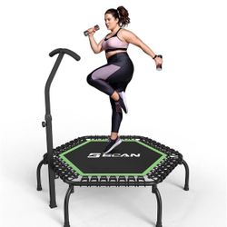 BCAN 48" Mini Trampoline, 550 LBS Fitness Trampoline with T-Adjustable Handle Bar