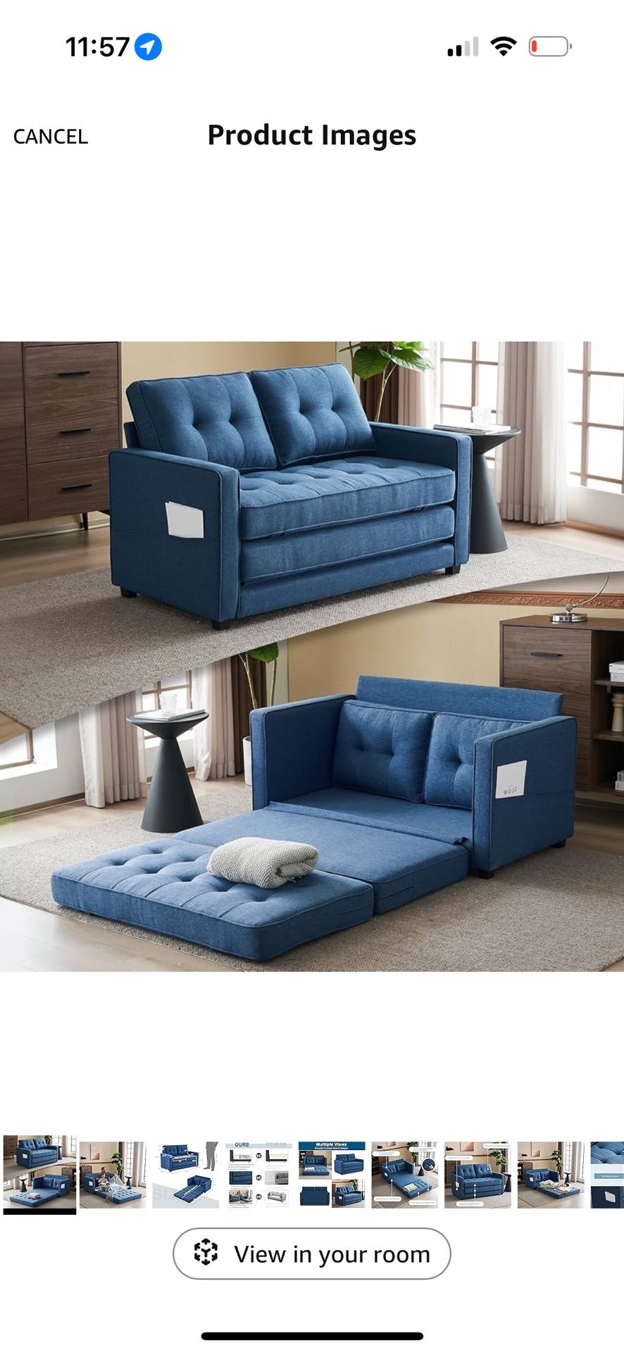 Loveseat Sleeper Convertible Sofa Bed Couch